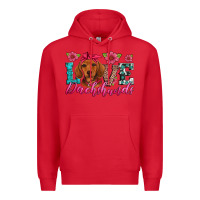 Red love dachshunds Premium Hoodie - Artiststas