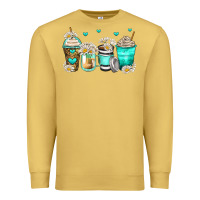 Antique Gold daisy coffee cups Premium Sweatshirt - Zillion Design Studio