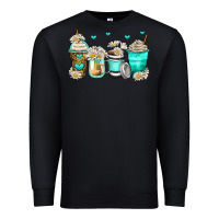 Black daisy coffee cups Premium Sweatshirt - Zillion Design Studio