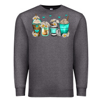 Charcoal Heather daisy coffee cups Premium Sweatshirt - Zillion Design Studio