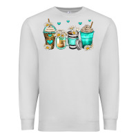 Dove Grey daisy coffee cups Premium Sweatshirt - Zillion Design Studio