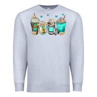 Heather Grey daisy coffee cups Premium Sweatshirt - Zillion Design Studio