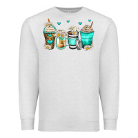 Oatmeal Heather daisy coffee cups Premium Sweatshirt - Zillion Design Studio