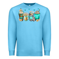 Ocean Blue daisy coffee cups Premium Sweatshirt - Zillion Design Studio