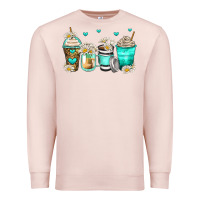 Pale Pink daisy coffee cups Premium Sweatshirt - Zillion Design Studio