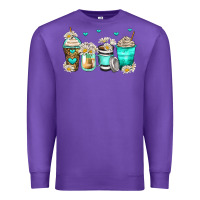 Purple daisy coffee cups Premium Sweatshirt - Zillion Design Studio