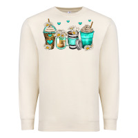 Sandshell daisy coffee cups Premium Sweatshirt - Zillion Design Studio