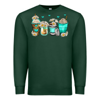 Sports Green daisy coffee cups Premium Sweatshirt - Zillion Design Studio