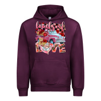 Mauve Wine loads of love valentines day truck Urban Hoodie - NancyCooperArtShop