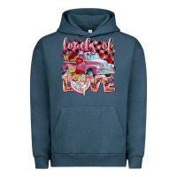 Pigment Midnight Navy loads of love valentines day truck Urban Hoodie - NancyCooperArtShop