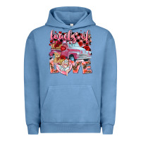 Pigment Pebble Blue loads of love valentines day truck Urban Hoodie - NancyCooperArtShop
