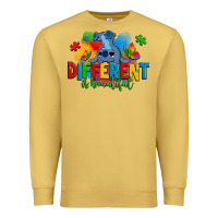 Antique Gold different is beautiful autism stitch Premium Sweatshirt - Zillion Design Studio