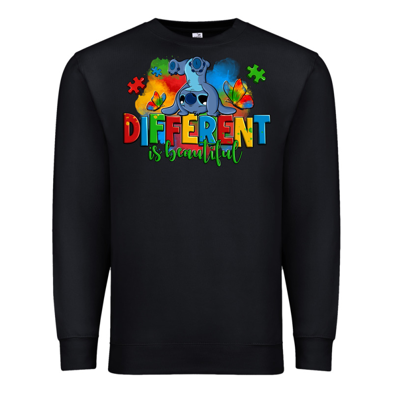 Different Is Beautiful Autism Stitch Premium Sweatshirt by Zillion Design Studio | Teevron