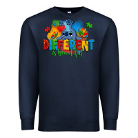 Navy different is beautiful autism stitch Premium Sweatshirt - Zillion Design Studio