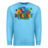 Ocean Blue different is beautiful autism stitch Premium Sweatshirt - Zillion Design Studio