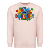 Pale Pink different is beautiful autism stitch Premium Sweatshirt - Zillion Design Studio