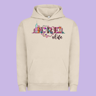 Nurse Life Urban Hoodie Designed By Barkaloodesign