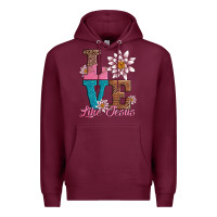 Burgundy valentines day love like jesus Premium Hoodie - AdoDesignShop