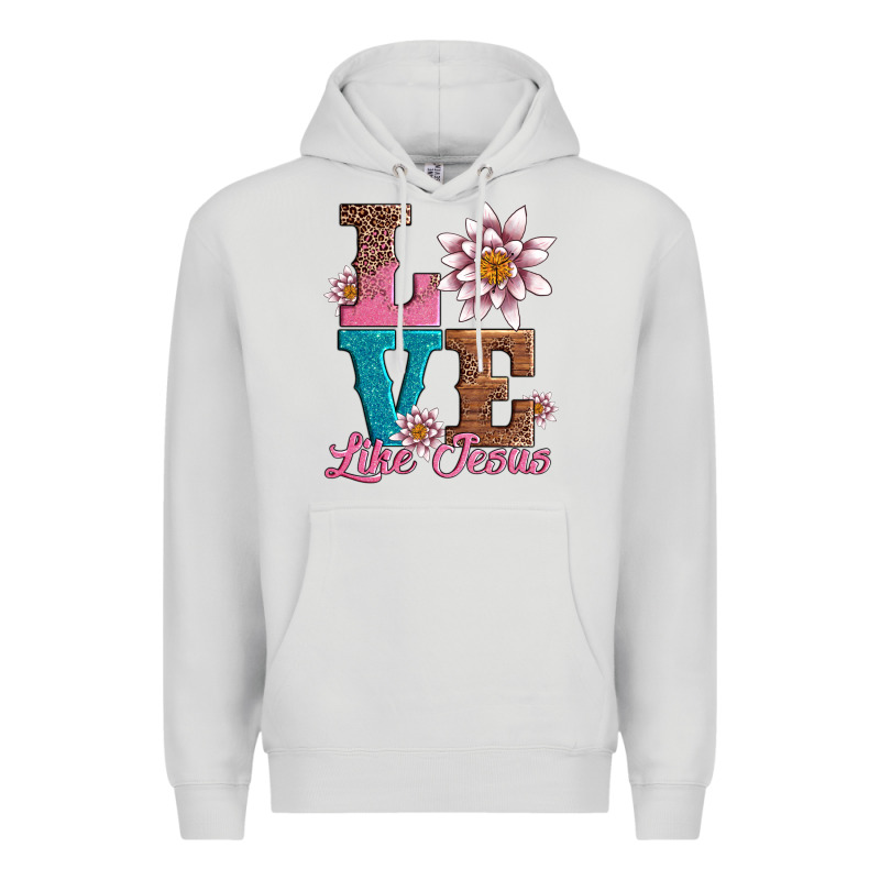 Valentines Day Love Like Jesus Premium Hoodie by AdoDesignShop | Teevron