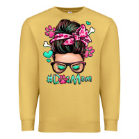 Antique Gold dog mom messy bun Premium Sweatshirt - Zillion Design Studio