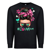 Black dog mom messy bun Premium Sweatshirt - Zillion Design Studio