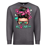Charcoal Heather dog mom messy bun Premium Sweatshirt - Zillion Design Studio