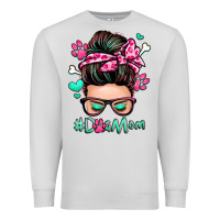 Dove Grey dog mom messy bun Premium Sweatshirt - Zillion Design Studio