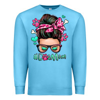 Ocean Blue dog mom messy bun Premium Sweatshirt - Zillion Design Studio