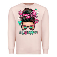 Pale Pink dog mom messy bun Premium Sweatshirt - Zillion Design Studio