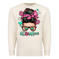 Sandshell dog mom messy bun Premium Sweatshirt - Zillion Design Studio