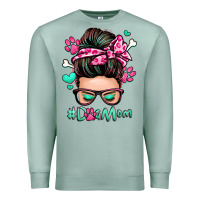 Seafoam dog mom messy bun Premium Sweatshirt - Zillion Design Studio
