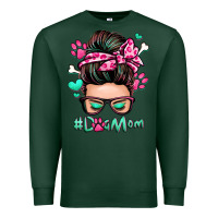 Sports Green dog mom messy bun Premium Sweatshirt - Zillion Design Studio
