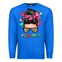 True Royal dog mom messy bun Premium Sweatshirt - Zillion Design Studio