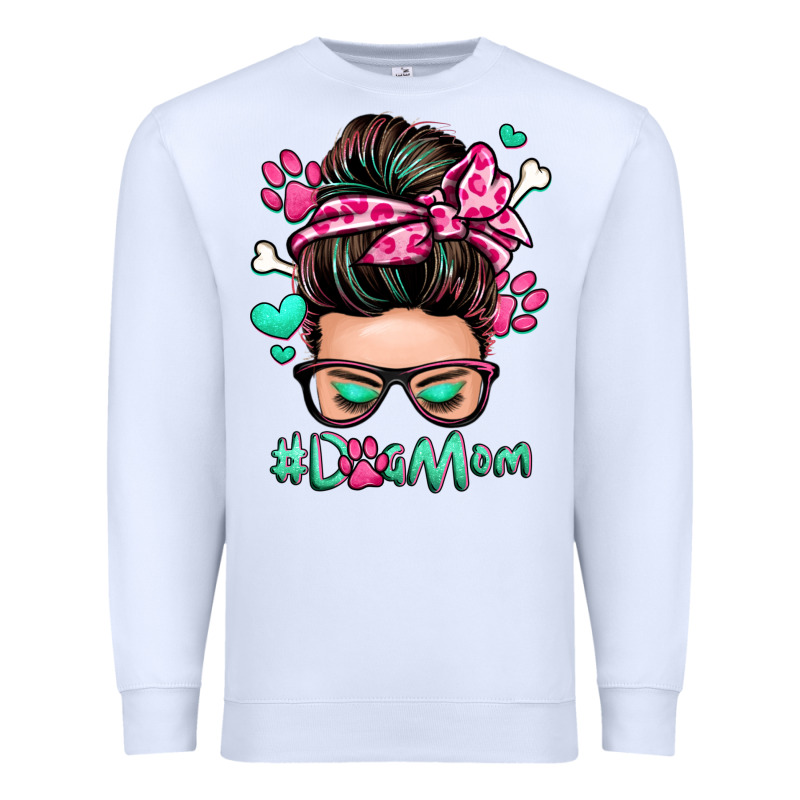 Dog Mom Messy Bun Premium Sweatshirt by Zillion Design Studio | Teevron