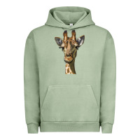 Pigment Oil Green giraffe head Urban Hoodie - LillyAllenDesigns