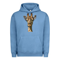 Pigment Pebble Blue giraffe head Urban Hoodie - LillyAllenDesigns