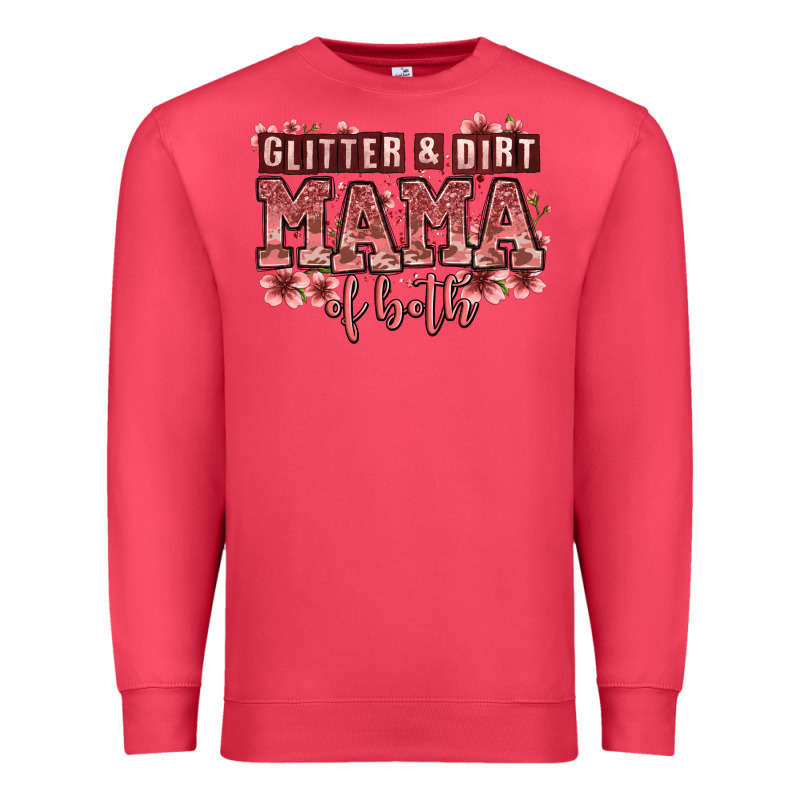 Glitter And Dirt Mama Of Both Girls Premium Sweatshirt by Zillion Design Studio | Teevron