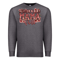 Charcoal Heather glitter and dirt mama of both girls Premium Sweatshirt - Zillion Design Studio
