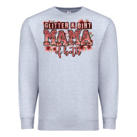 Heather Grey glitter and dirt mama of both girls Premium Sweatshirt - Zillion Design Studio