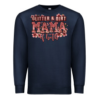 Navy glitter and dirt mama of both girls Premium Sweatshirt - Zillion Design Studio