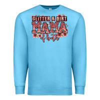 Ocean Blue glitter and dirt mama of both girls Premium Sweatshirt - Zillion Design Studio