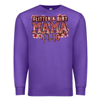 Purple glitter and dirt mama of both girls Premium Sweatshirt - Zillion Design Studio