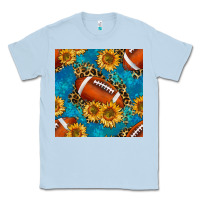Dusty Blue american football with leopard Classic Tee - BundleAndBundleShop
