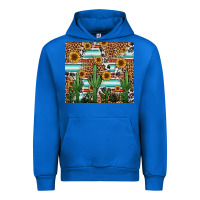 Cobalt western cactus and sunflowers Urban Hoodie - Jasminsmagicworld