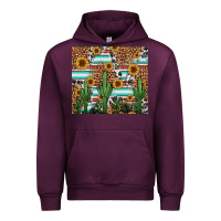 Mauve Wine western cactus and sunflowers Urban Hoodie - Jasminsmagicworld