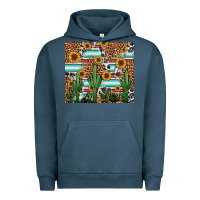 Pigment Midnight Navy western cactus and sunflowers Urban Hoodie - Jasminsmagicworld