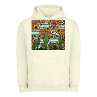 Pigment Pistachio western cactus and sunflowers Urban Hoodie - Jasminsmagicworld