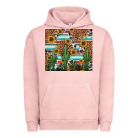 Pigment Salmon western cactus and sunflowers Urban Hoodie - Jasminsmagicworld