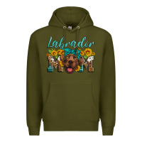 Army Green labrador mom Premium Hoodie - Artiststas