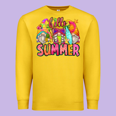 Hello Summer Gnomes Premium Sweatshirt Designed By Zillion Design Studio